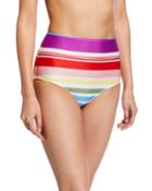 Striped High-waist Bikini Bottoms