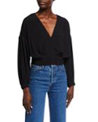 Jaise Wrap Cropped Back-tie Top