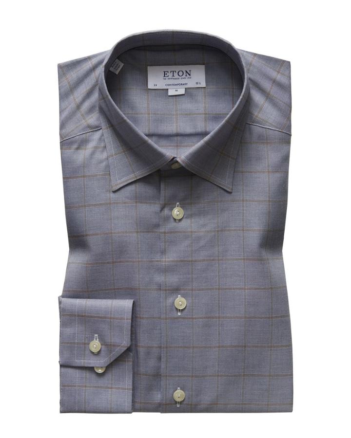 Men's Contemporary Fit Flanella Windowpane Dress
