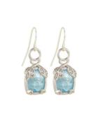 18k White Gold Aquamarine & Diamond Earring Charms