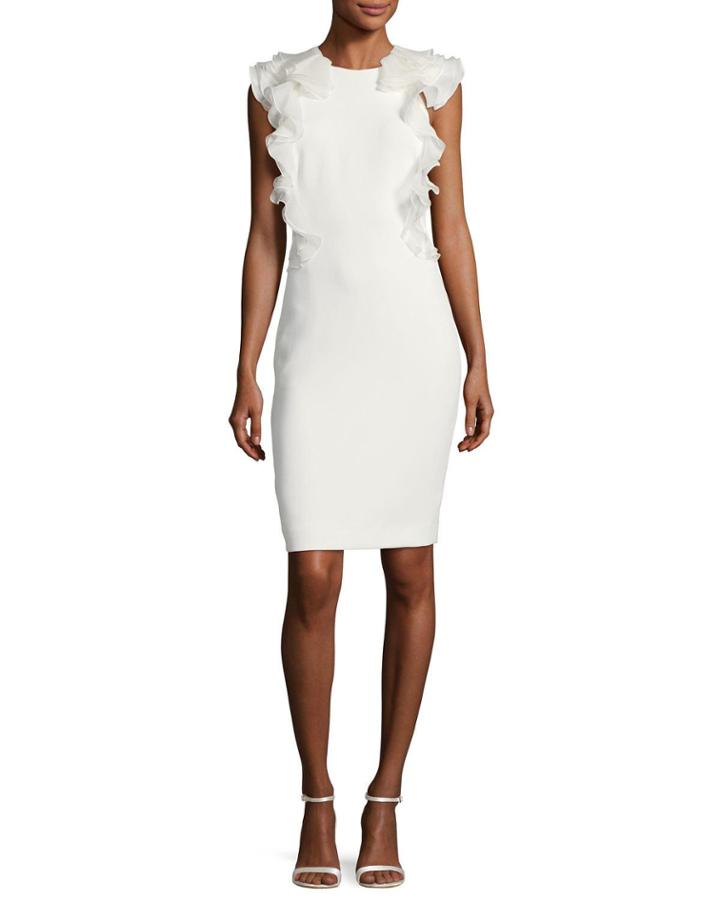 Sleeveless Ruffle-back Cocktail