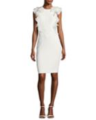Sleeveless Ruffle-back Cocktail