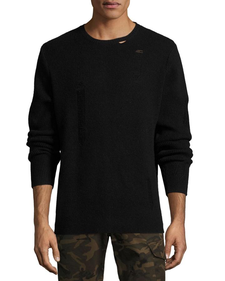 Distressed Ribbed Wool