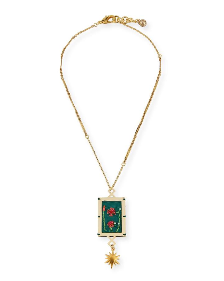 Villa Hand-embroidered Pendant Necklace