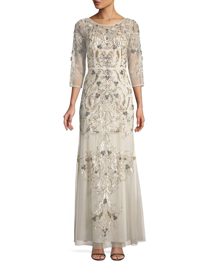 Embellished Scoop-back Gown