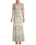 Embellished Scoop-back Gown