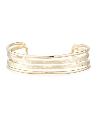 Hammered Multi-row Cuff Bracelet