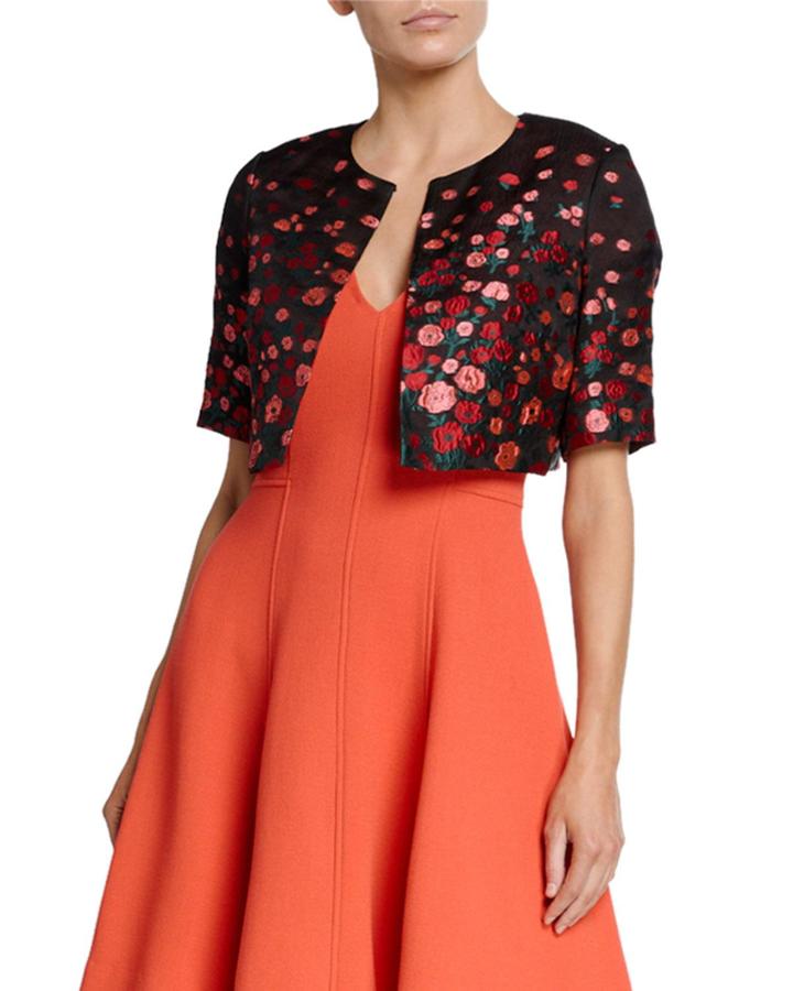 Cropped Floral-print Jacket