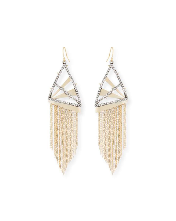 Chain Fringe Wire Drop Earrings