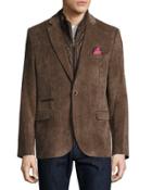 Corduroy Quilted Combo Blazer, Beige