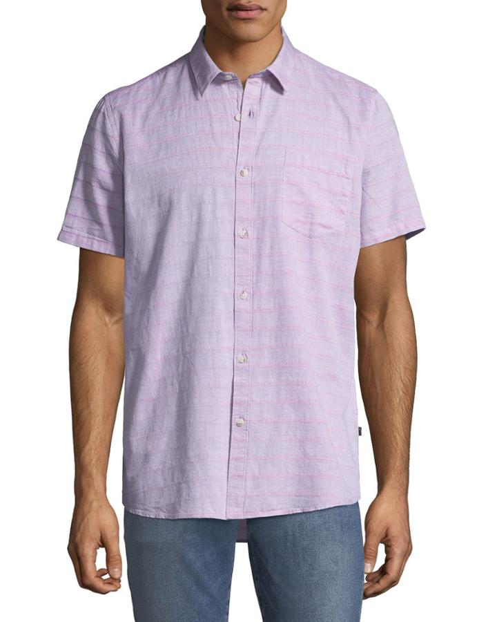 Men's Short-sleeve Woven Dobby