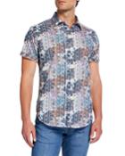 Men's Classic-fit Berwick Geo-print Short-sleeve Cotton