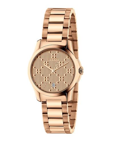 27mm Unisex G-timeless Bracelet Watch, Rose Golden