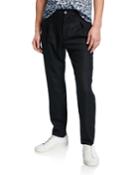 Men's Wool Pleated Pants, Black