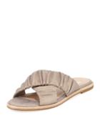 Cross Flat Metallic Suede
