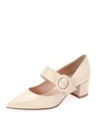 Patent Buckle Mary Jane Pumps