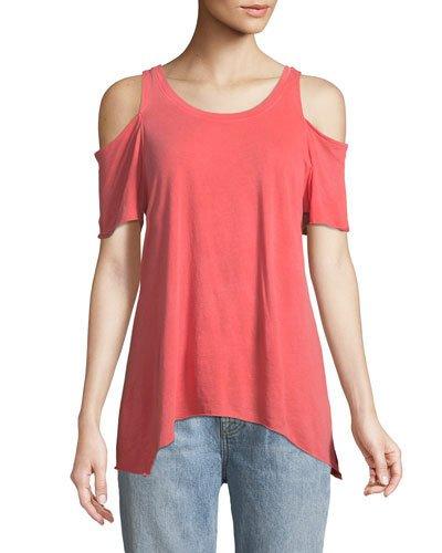 Jana Cold-shoulder Tee, Carmin