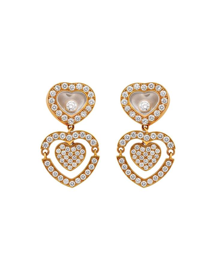 18k Rose Gold Happy Amore Double-drop Diamond Earrings