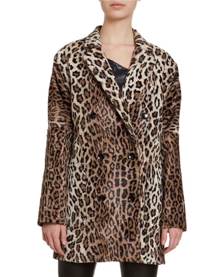Leopard-print Faux-fur Jacket