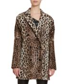 Leopard-print Faux-fur Jacket