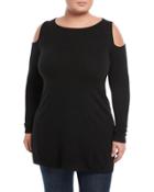 Cold-shoulder Tunic Sweater,