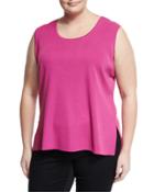 Scoop-neck Knit Tank, Purple,