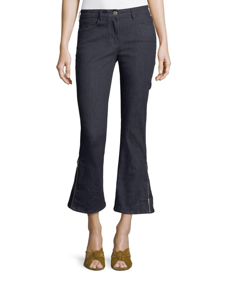 W25 Mid-rise Zip-cuff Flared Ankle Jeans