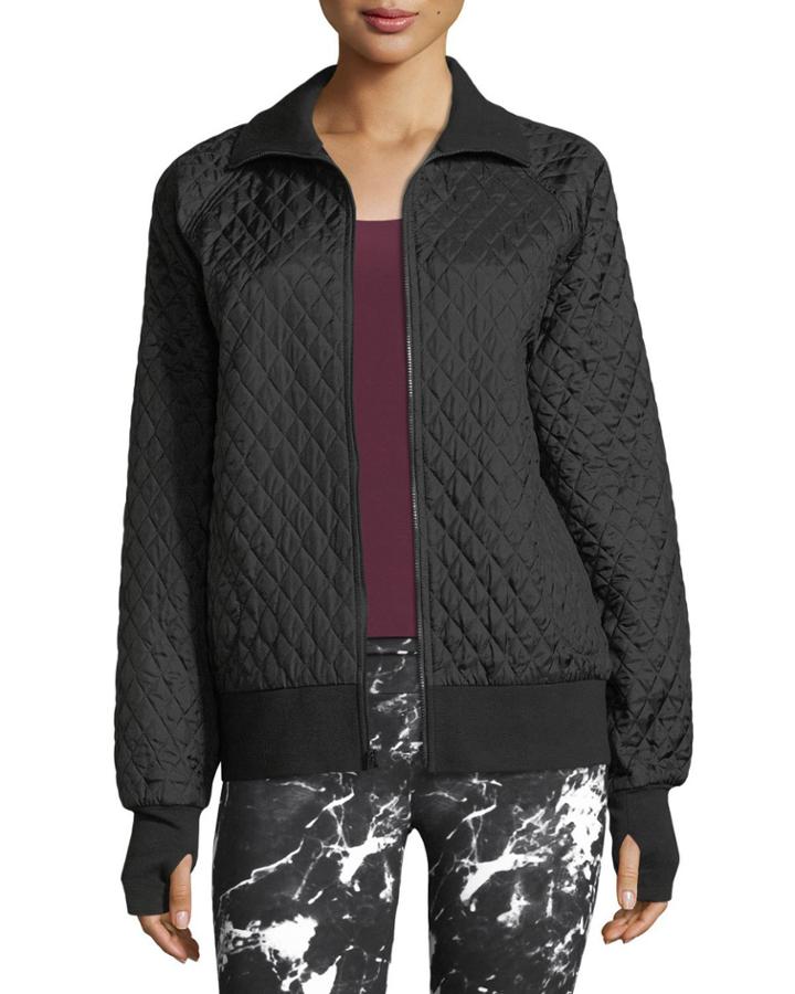 Zip-front Quilted Bomber Jacket