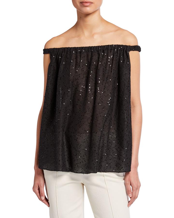 Off-the-shoulder Knit Top With