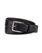 Men's Fes Leather Dress Belt W/ Braided