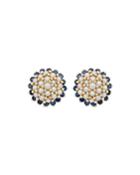 18k Yellow Gold Mother-of-pearl Earrings W/