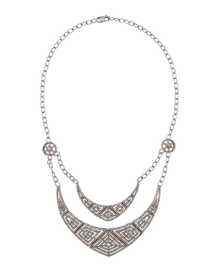 Champagne Diamond 2-tier Bib Necklace