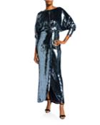 Sequin Blouson-bodice Gown