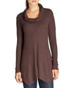 Brushed-knit Cowl-neck Tunic