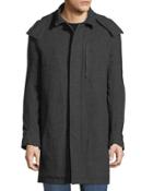 Boulevard Herringbone Coat W/ Removable Hood