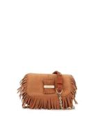 Rosita Mini Fringe Leather Crossbody Bag, Nougat