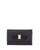 Saffiano Vara Tri-fold Wallet, Black