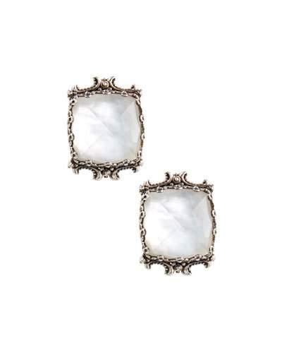 Aura Silver & Mother-of-pearl Cushion Earrings