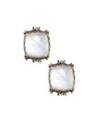 Aura Silver & Mother-of-pearl Cushion Earrings