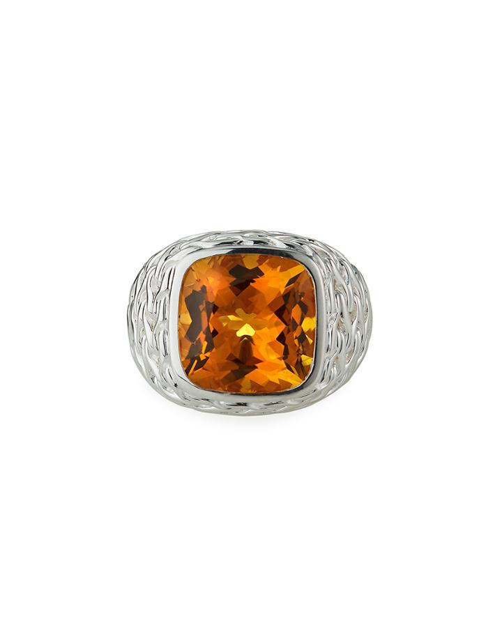 Classic Chain Magic-cut Ring W/ Citrine,