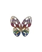 Large Multicolor Butterfly Ring,