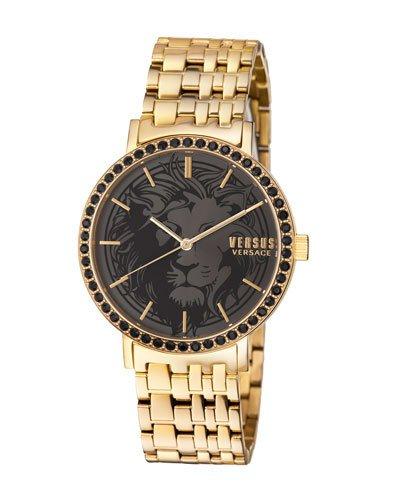 Manhasset Round 42mm Lion-dial Women's Watch, Golden/black