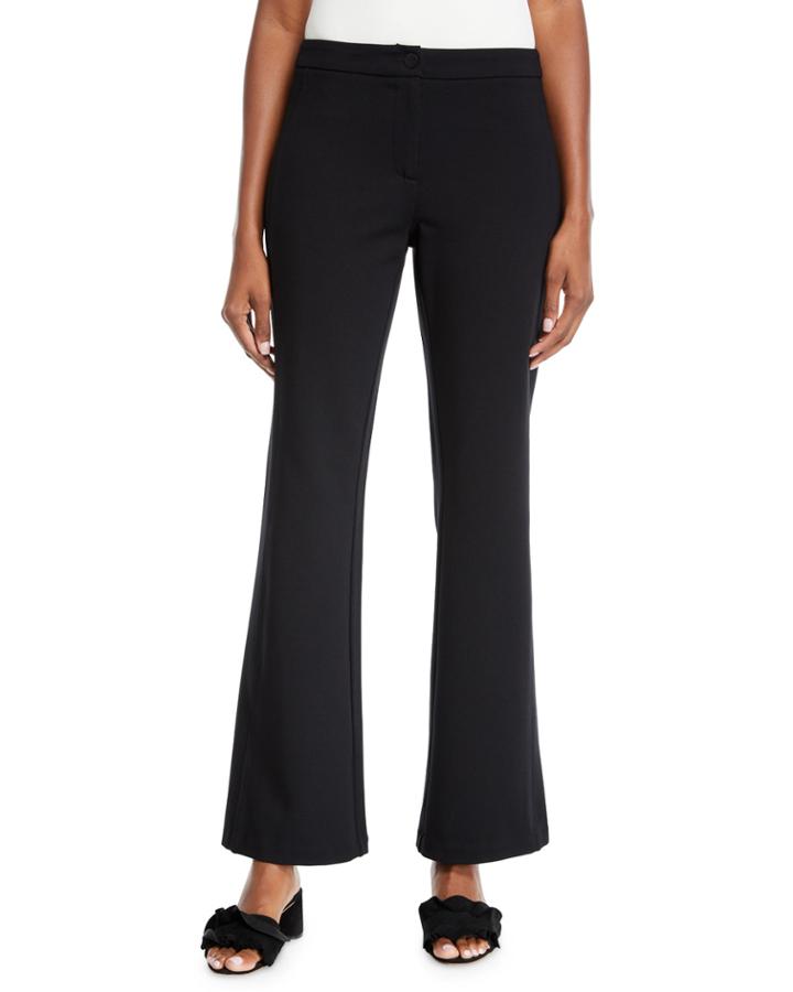 Mid-rise Knit Flare-leg Pants