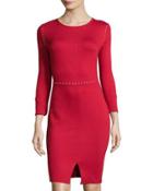 Studded Knit Dress, Autumn Red