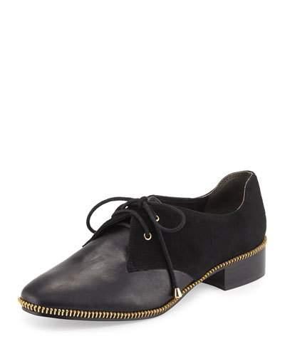 Paxton Leather Zip-trim Oxford, Black