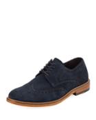 Men's Suede Wing-tip Oxford