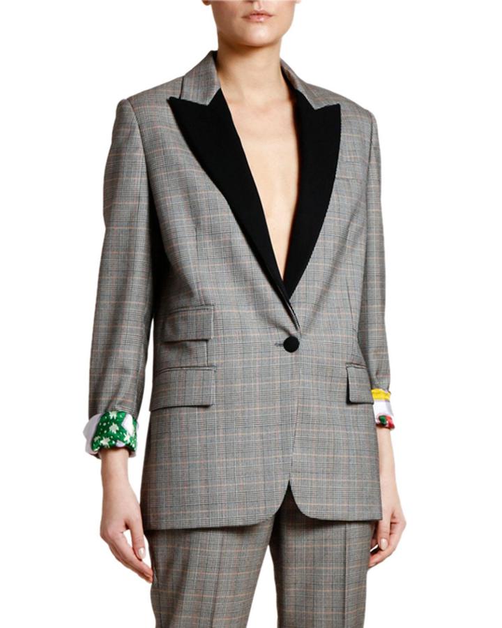 Prince Of Wales Tuxedo Jacket With Lucy In The