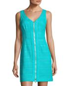 Reanna Zip-front Sheath Dress,