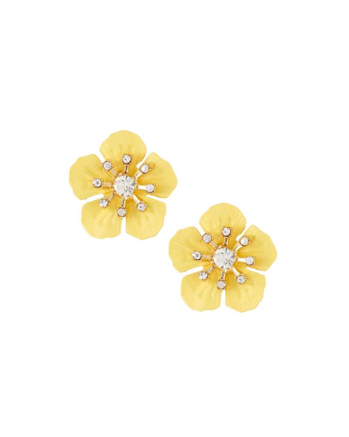 Fiesta Flower Stud Earrings, Yellow