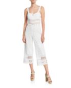 Gabri Floral Lace Sleeveless Crop Jumpsuit